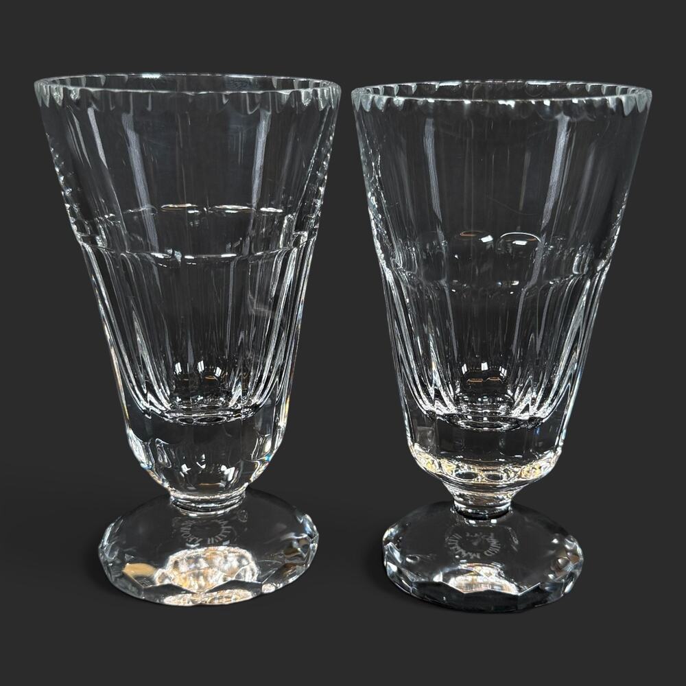 4.5" William Yeoward Clear Crystal Glass Pair Small Wine Glasses